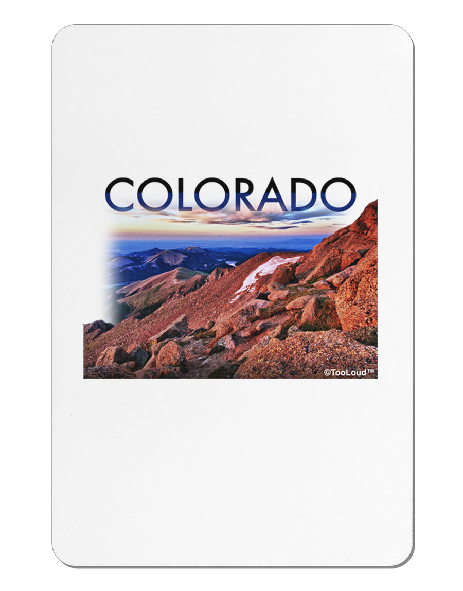 Colorado Mtn Sunset Cutout Aluminum Magnet-TooLoud-White-Davson Sales