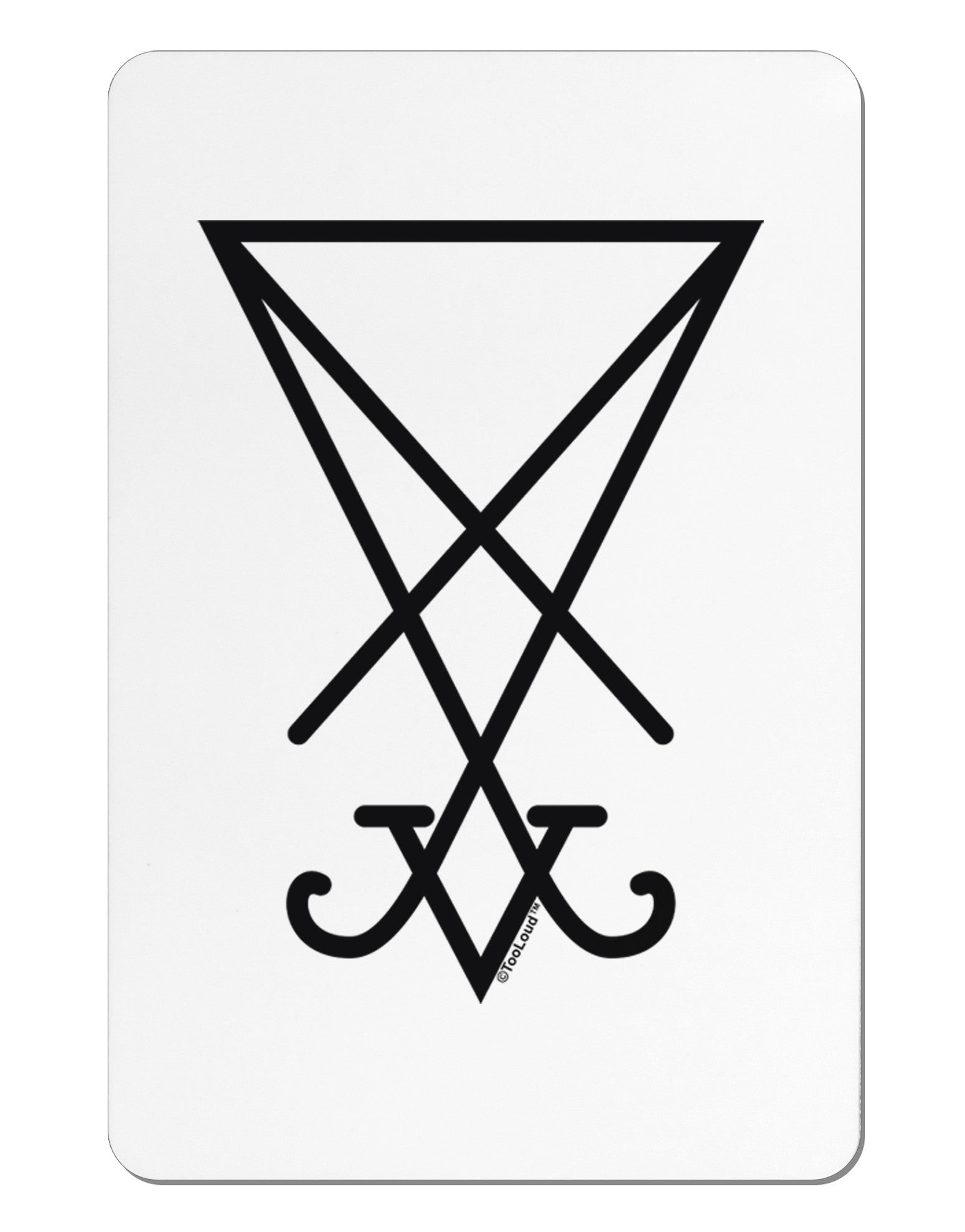 Sigil of Lucifer - Seal of Satan Aluminum Magnet-TooLoud-White-Davson Sales