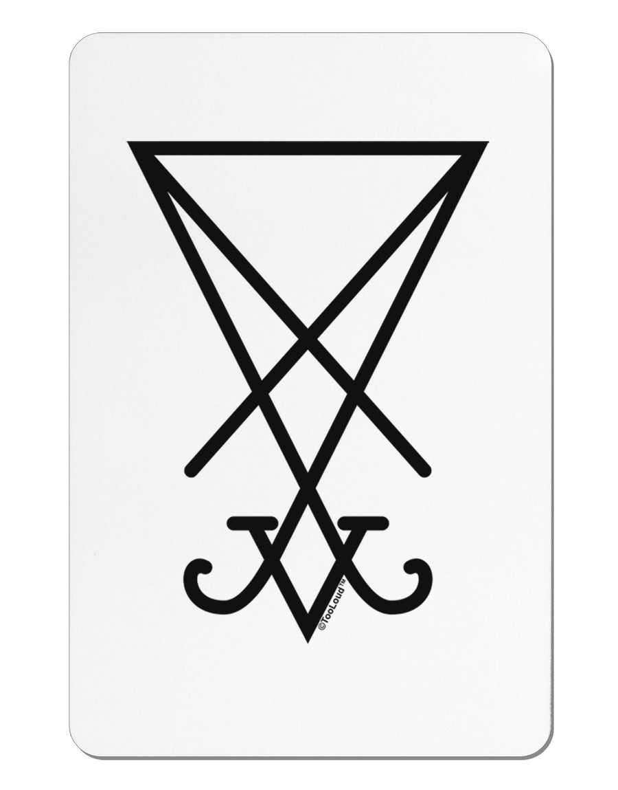 Sigil of Lucifer - Seal of Satan Aluminum Magnet-TooLoud-White-Davson Sales