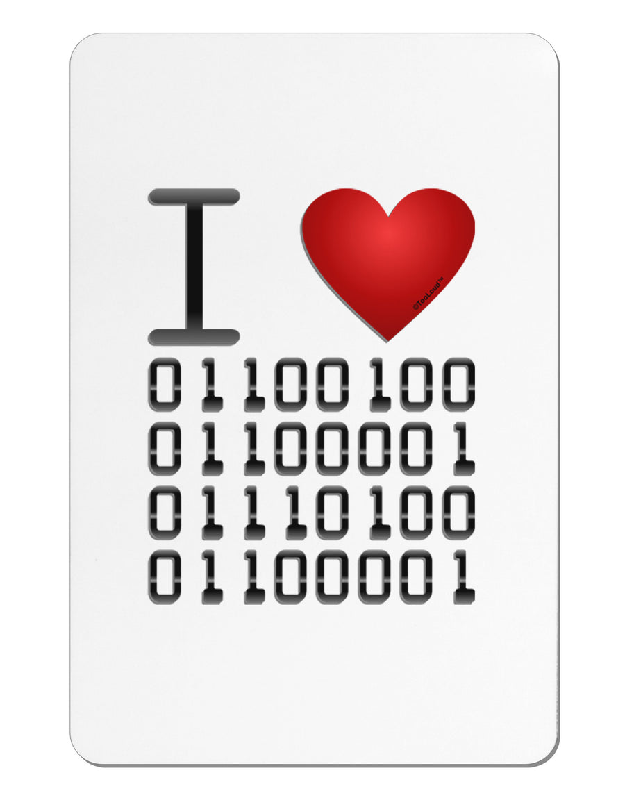 I Heart Binary Data Aluminum Magnet-TooLoud-White-Davson Sales