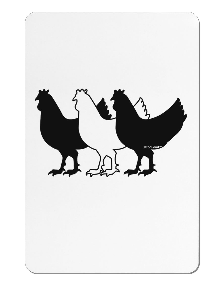 Three French Hens Aluminum Magnet-TooLoud-White-Davson Sales