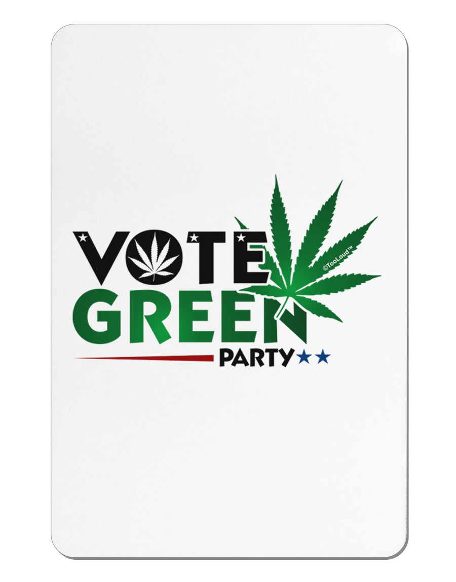 Vote Green Party - Marijuana Aluminum Magnet-TooLoud-White-Davson Sales