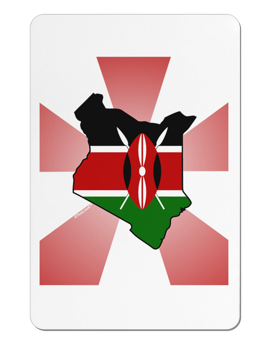 Kenya Flag Design Aluminum Magnet-TooLoud-White-Davson Sales