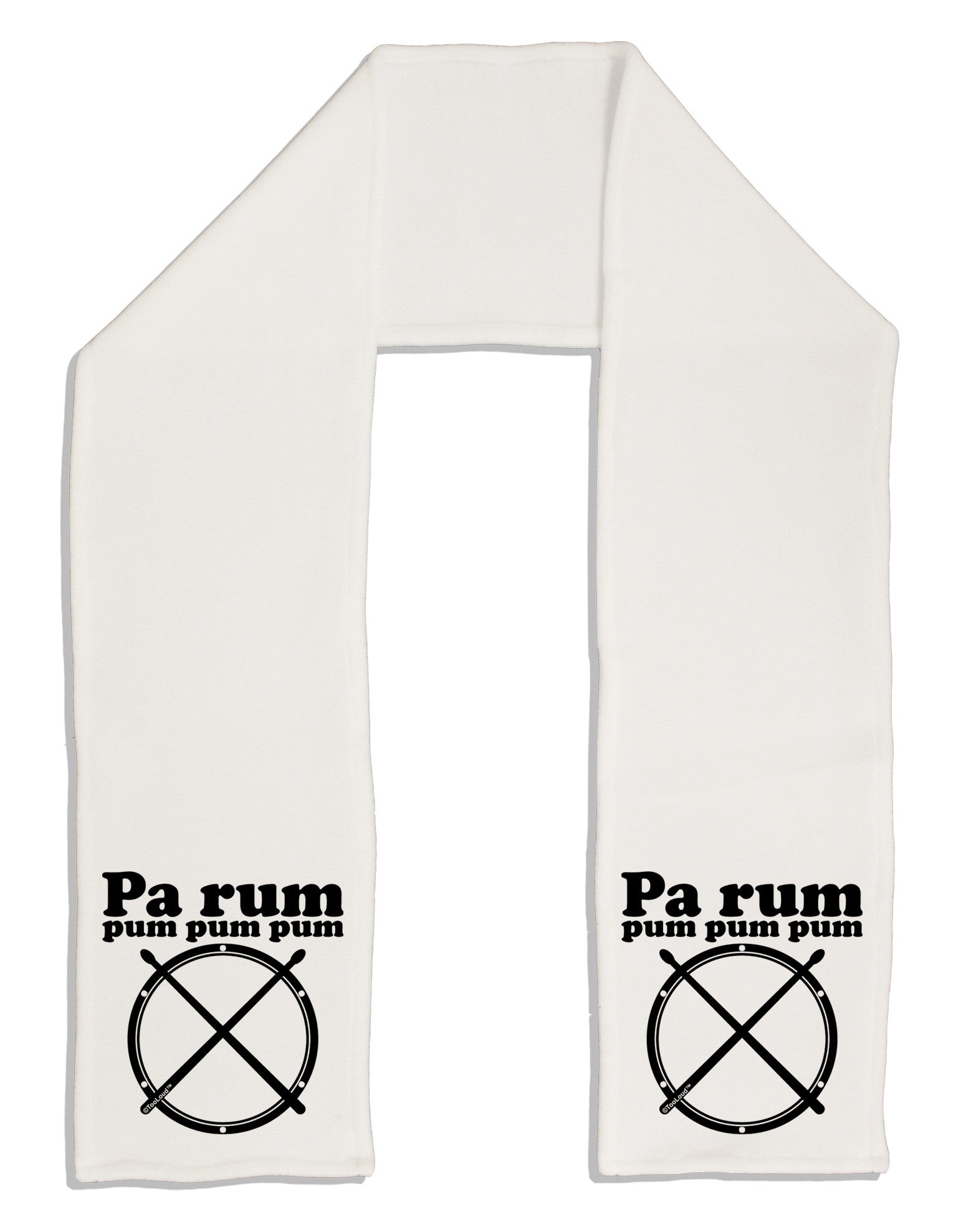 Pa Rum Pum Pum Pum BnW Adult Fleece 64&#x22; Scarf-TooLoud-White-One-Size-Adult-Davson Sales
