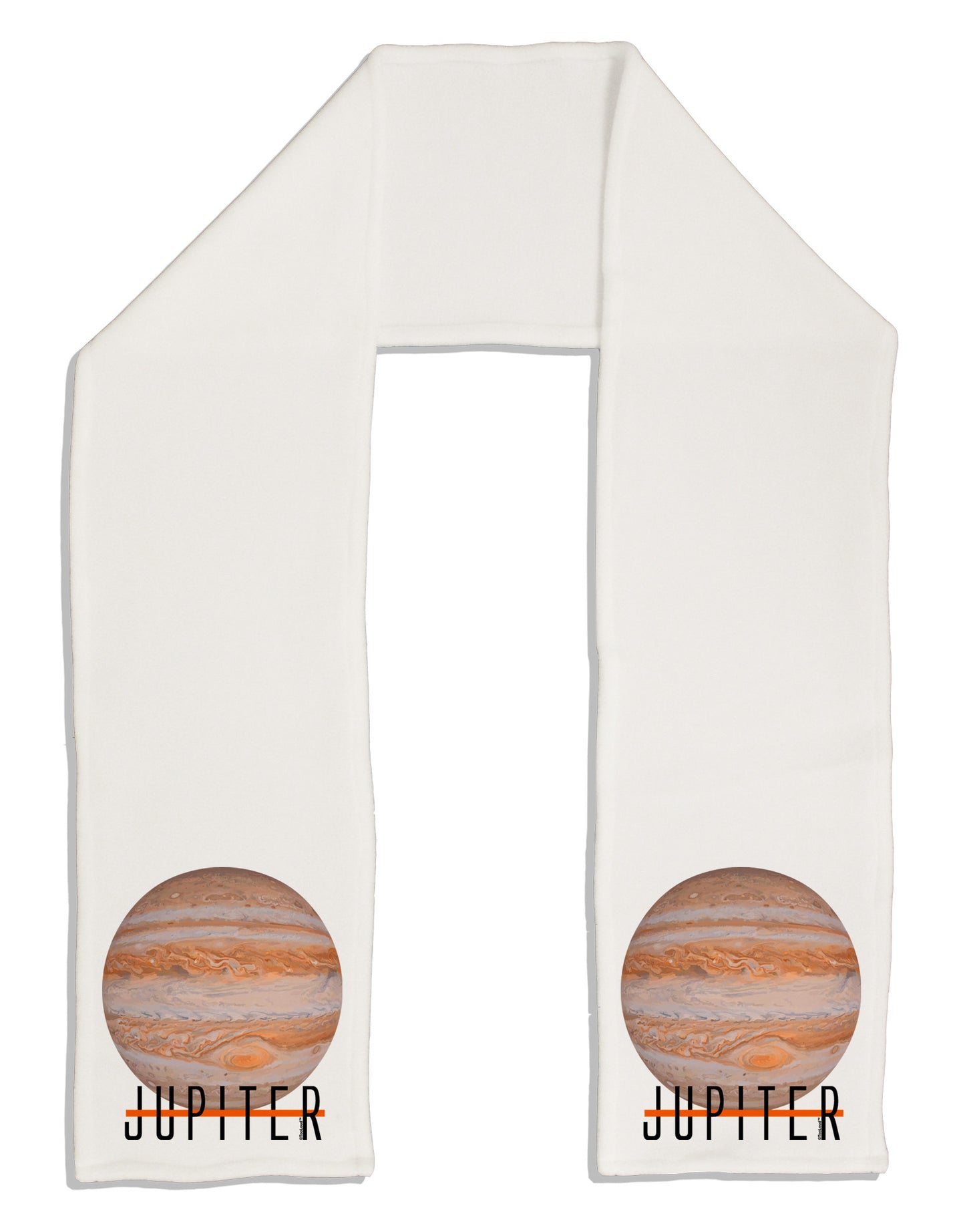 Planet Jupiter Earth Text Adult Fleece 64" Scarf-TooLoud-White-One-Size-Adult-Davson Sales