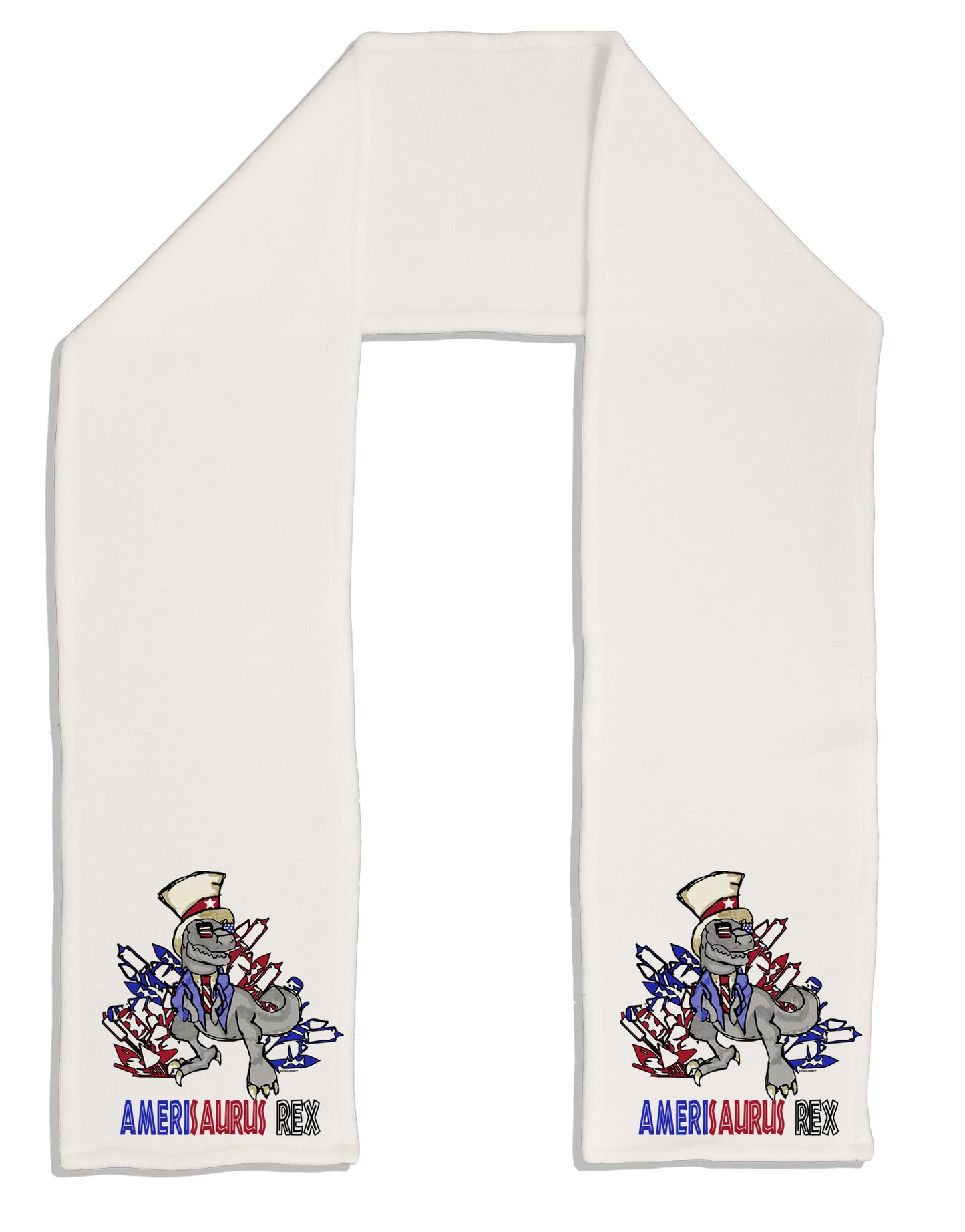 TooLoud AMERISAURUS REX Adult Fleece 64 Inch Scarf-Scarves-TooLoud-White-One-Size-Adult-Davson Sales