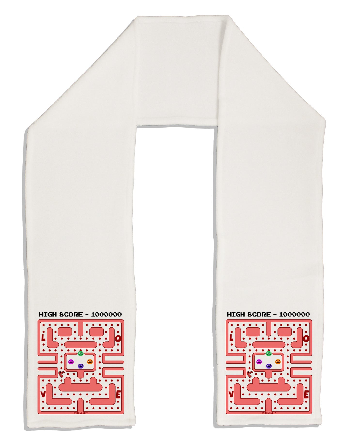 Retro Heart Man Adult Fleece 64&#x22; Scarf-TooLoud-White-One-Size-Adult-Davson Sales