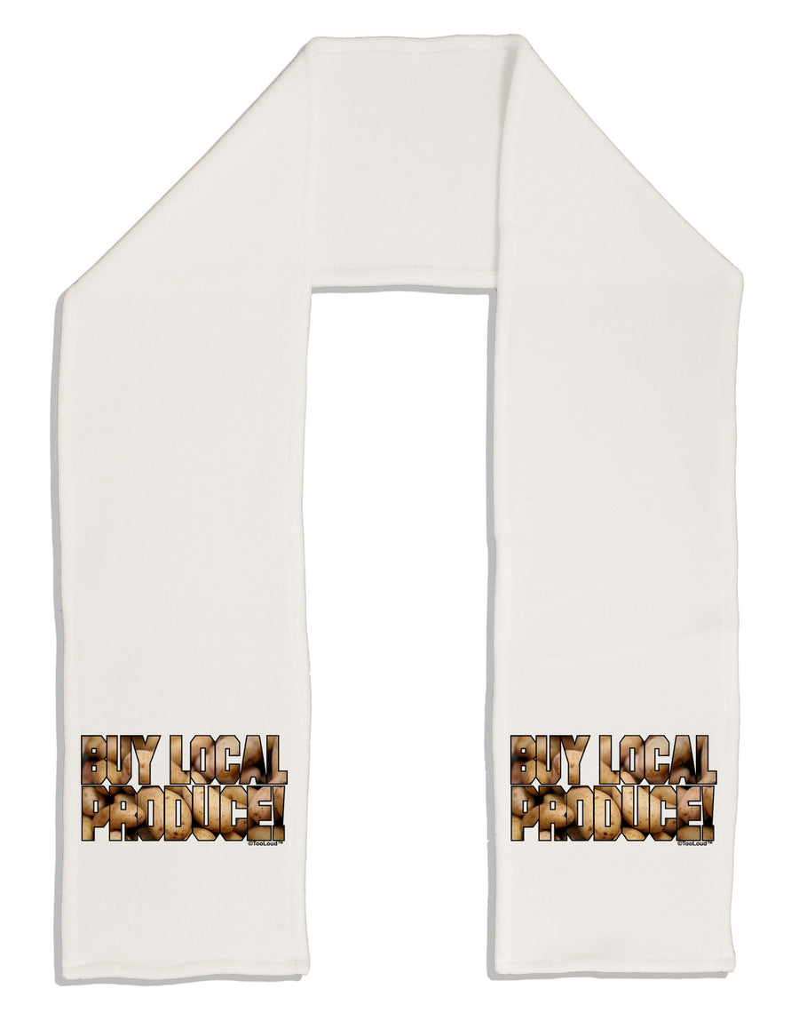 Buy Local Produce Potatoes Text Adult Fleece 64&#x22; Scarf-TooLoud-White-One-Size-Adult-Davson Sales