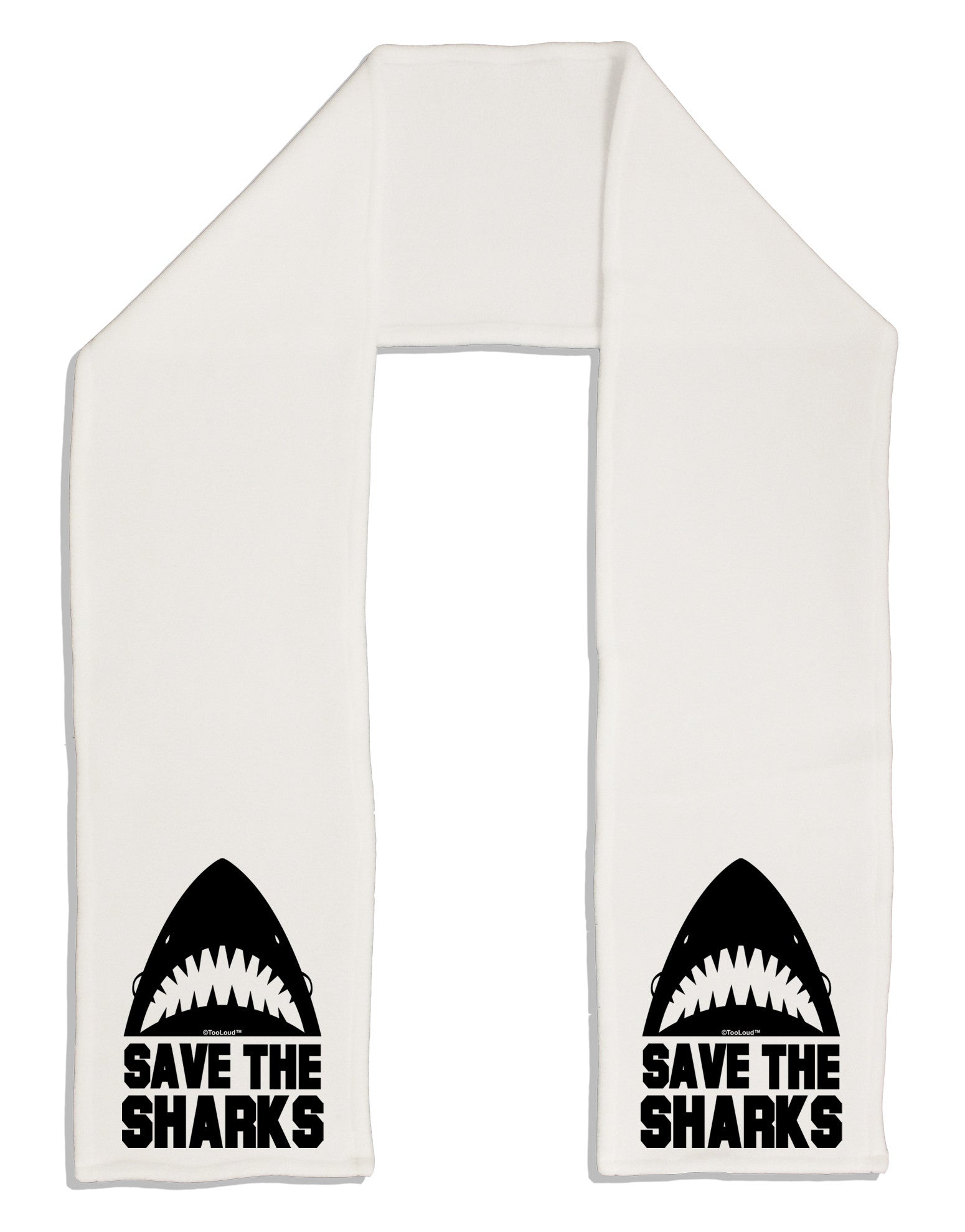 Save The Sharks Adult Fleece 64&#x22; Scarf-TooLoud-White-One-Size-Adult-Davson Sales