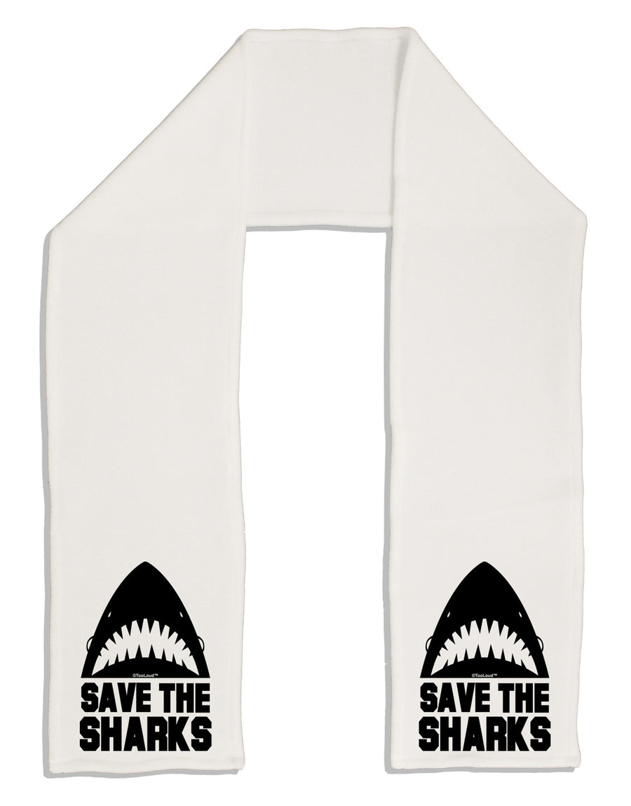 Save The Sharks Adult Fleece 64&#x22; Scarf-TooLoud-White-One-Size-Adult-Davson Sales