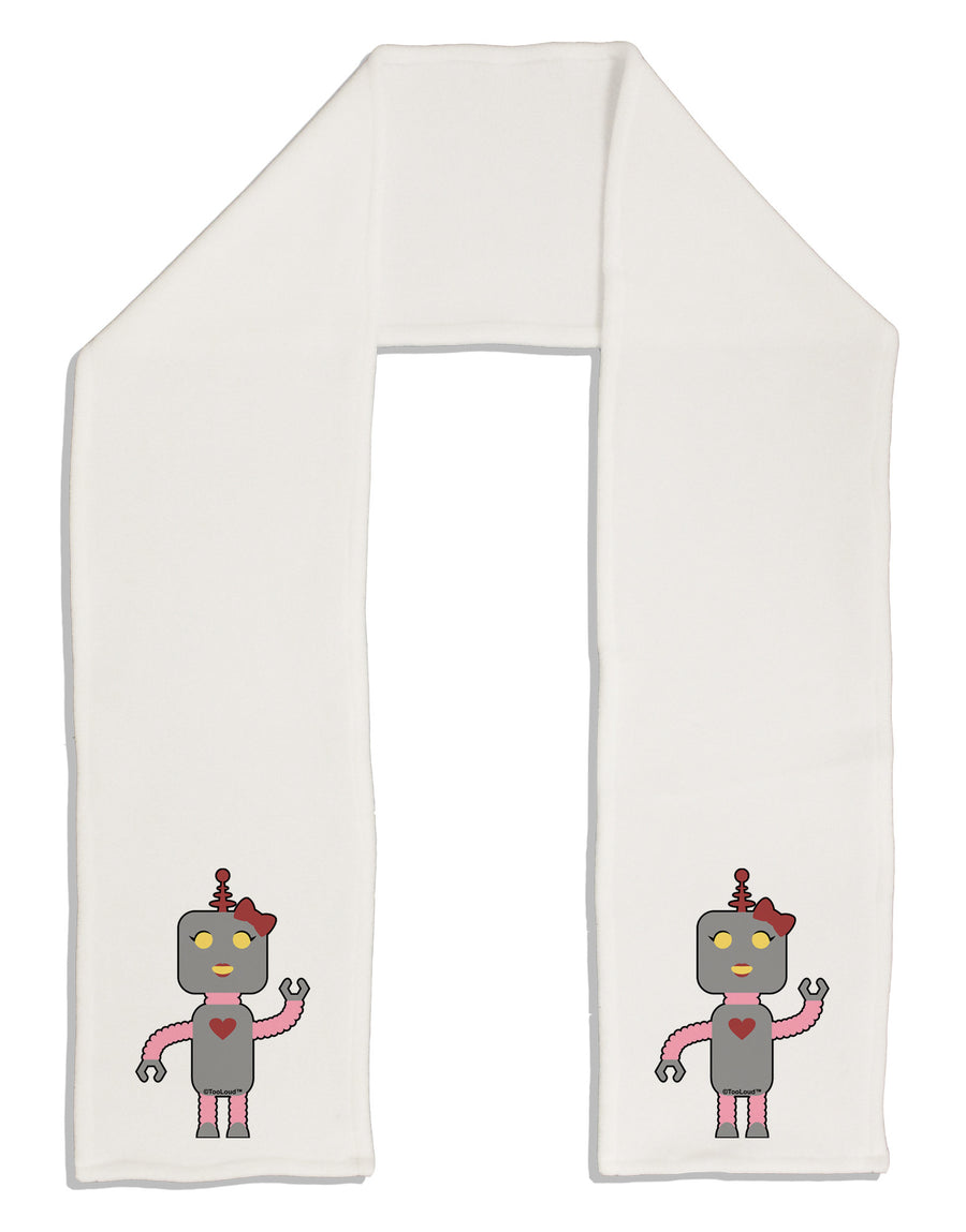 Cute Robot Female Adult Fleece 64&#x22; Scarf-TooLoud-White-One-Size-Adult-Davson Sales