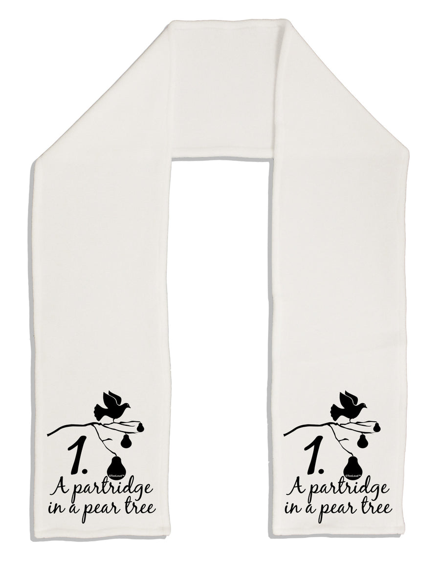 Partridge In A Pear Tree Text Adult Fleece 64&#x22; Scarf-TooLoud-White-One-Size-Adult-Davson Sales