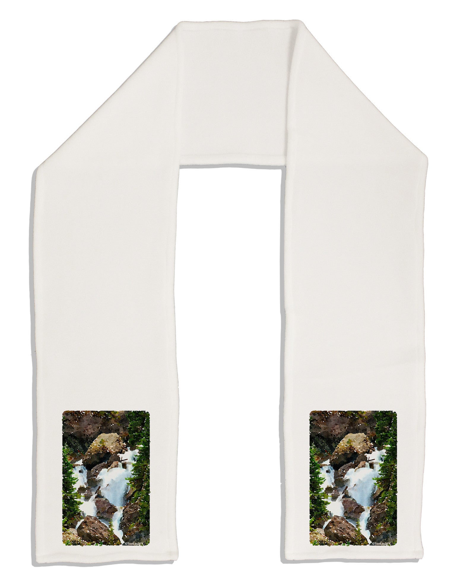 TooLoud Waterfall Watercolor Adult Fleece 64&#x22; Scarf-TooLoud-White-One-Size-Adult-Davson Sales