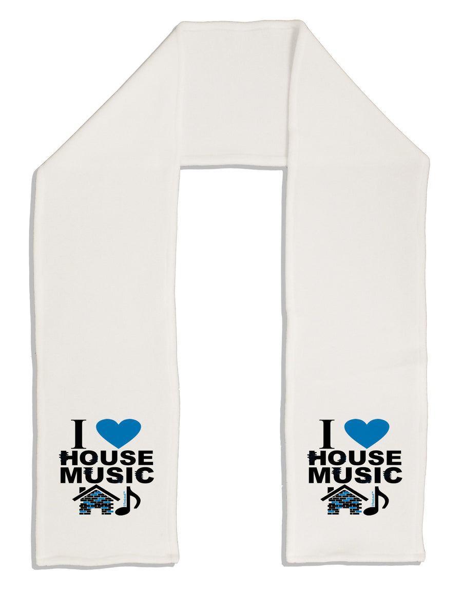 I Love House Blue Adult Fleece 64&#x22; Scarf-TooLoud-White-One-Size-Adult-Davson Sales