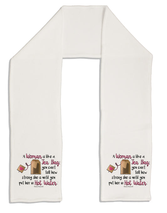 Woman Like A Tea Bag Eleanor R Adult Fleece 64&#x22; Scarf-TooLoud-White-One-Size-Adult-Davson Sales