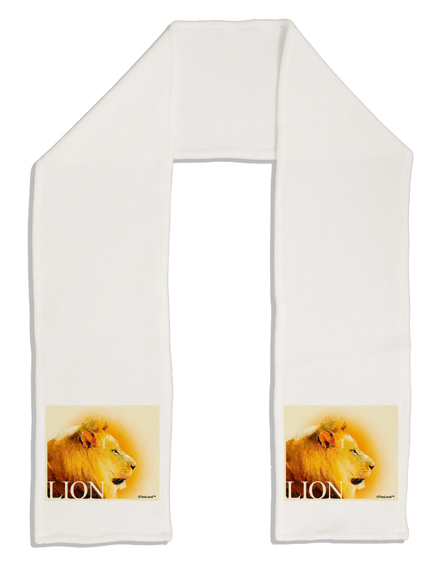 Lion Watercolor 3 Text Adult Fleece 64&#x22; Scarf-TooLoud-White-One-Size-Adult-Davson Sales