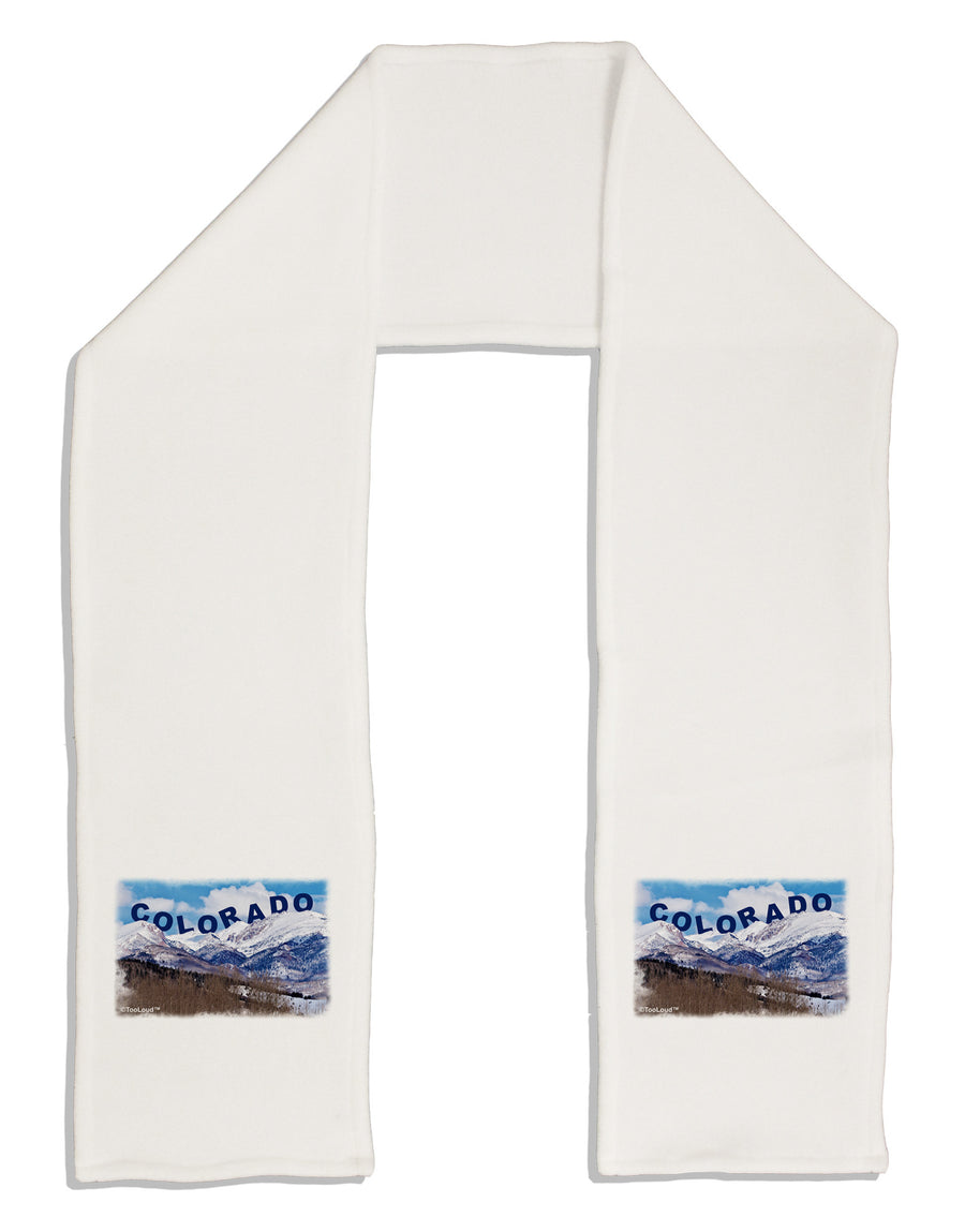 Pikes Peak Text Adult Fleece 64&#x22; Scarf-TooLoud-White-One-Size-Adult-Davson Sales