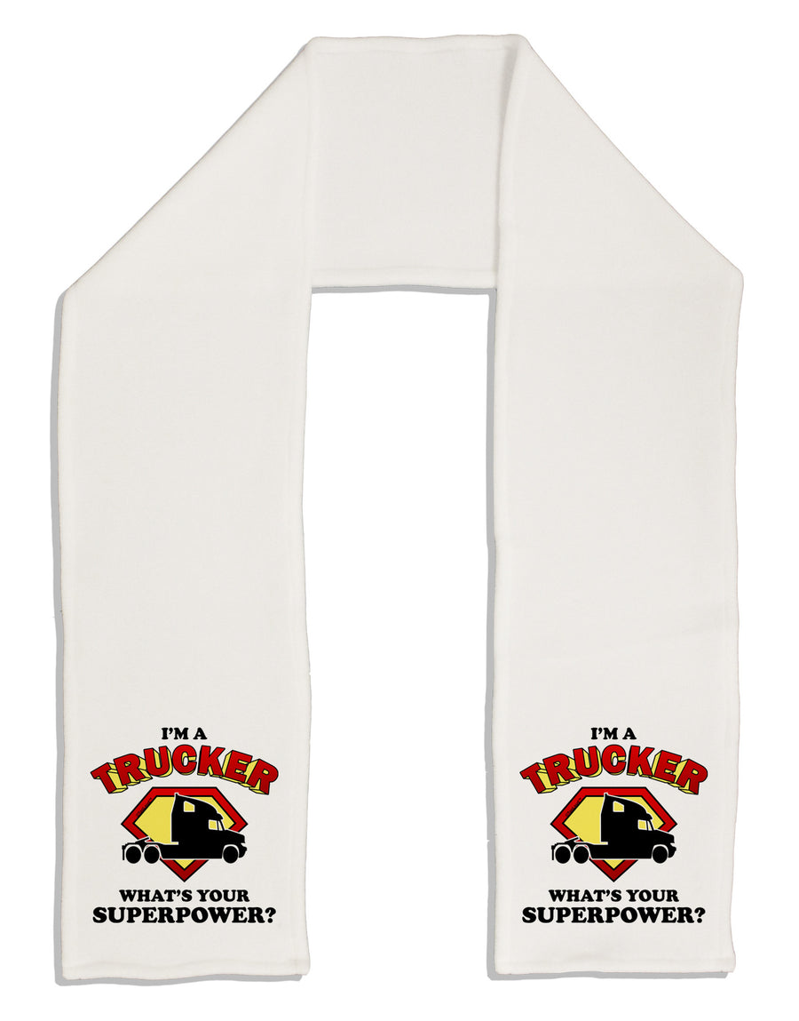 Trucker - Superpower Adult Fleece 64" Scarf-TooLoud-White-One-Size-Adult-Davson Sales
