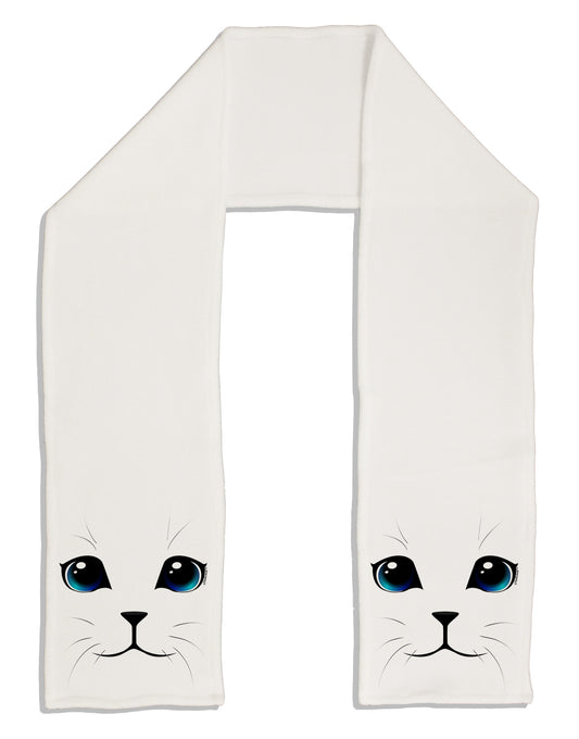 Blue-Eyed Cute Cat Face Adult Fleece 64&#x22; Scarf-TooLoud-White-One-Size-Adult-Davson Sales