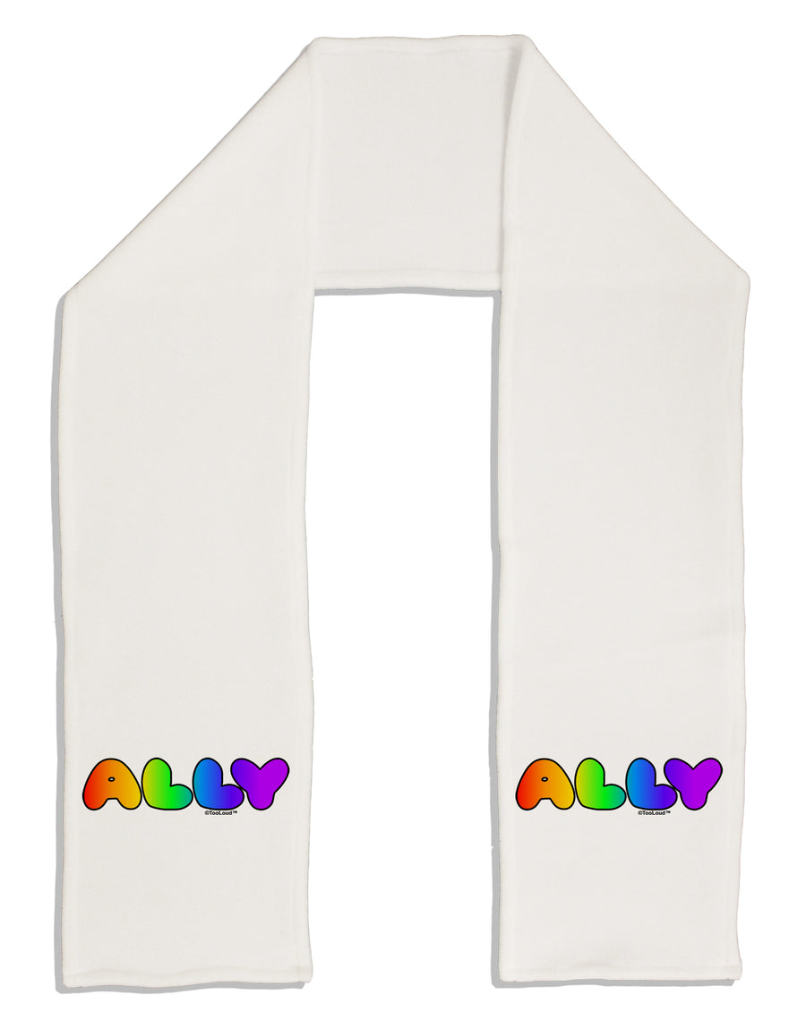 LGBT Ally Rainbow Text Adult Fleece 64&#x22; Scarf by TooLoud-TooLoud-White-One-Size-Adult-Davson Sales