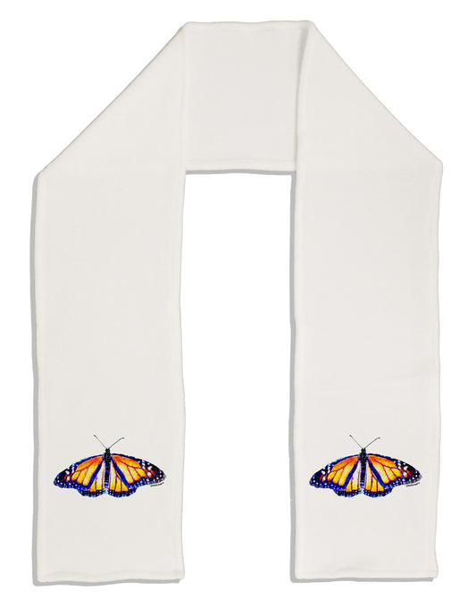 Watercolor Monarch Butterfly Adult Fleece 64&#x22; Scarf-TooLoud-White-One-Size-Adult-Davson Sales