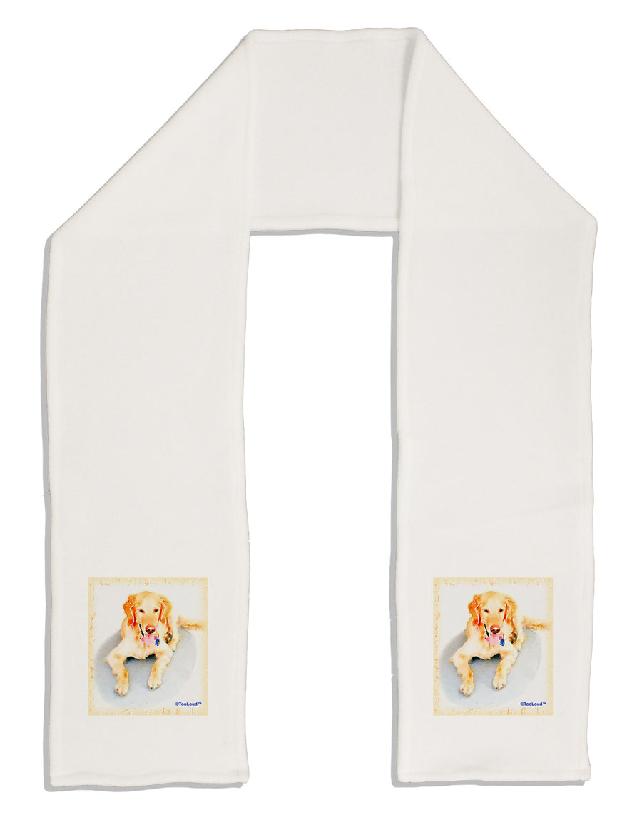 Laying Retriever Watercolor Adult Fleece 64&#x22; Scarf-TooLoud-White-One-Size-Adult-Davson Sales