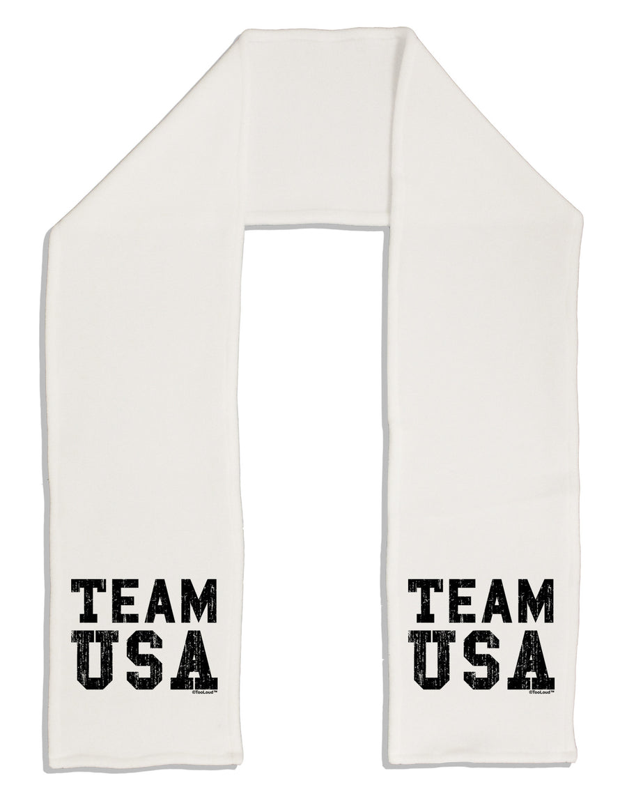 Team USA Distressed Text Adult Fleece 64" Scarf-TooLoud-White-One-Size-Adult-Davson Sales