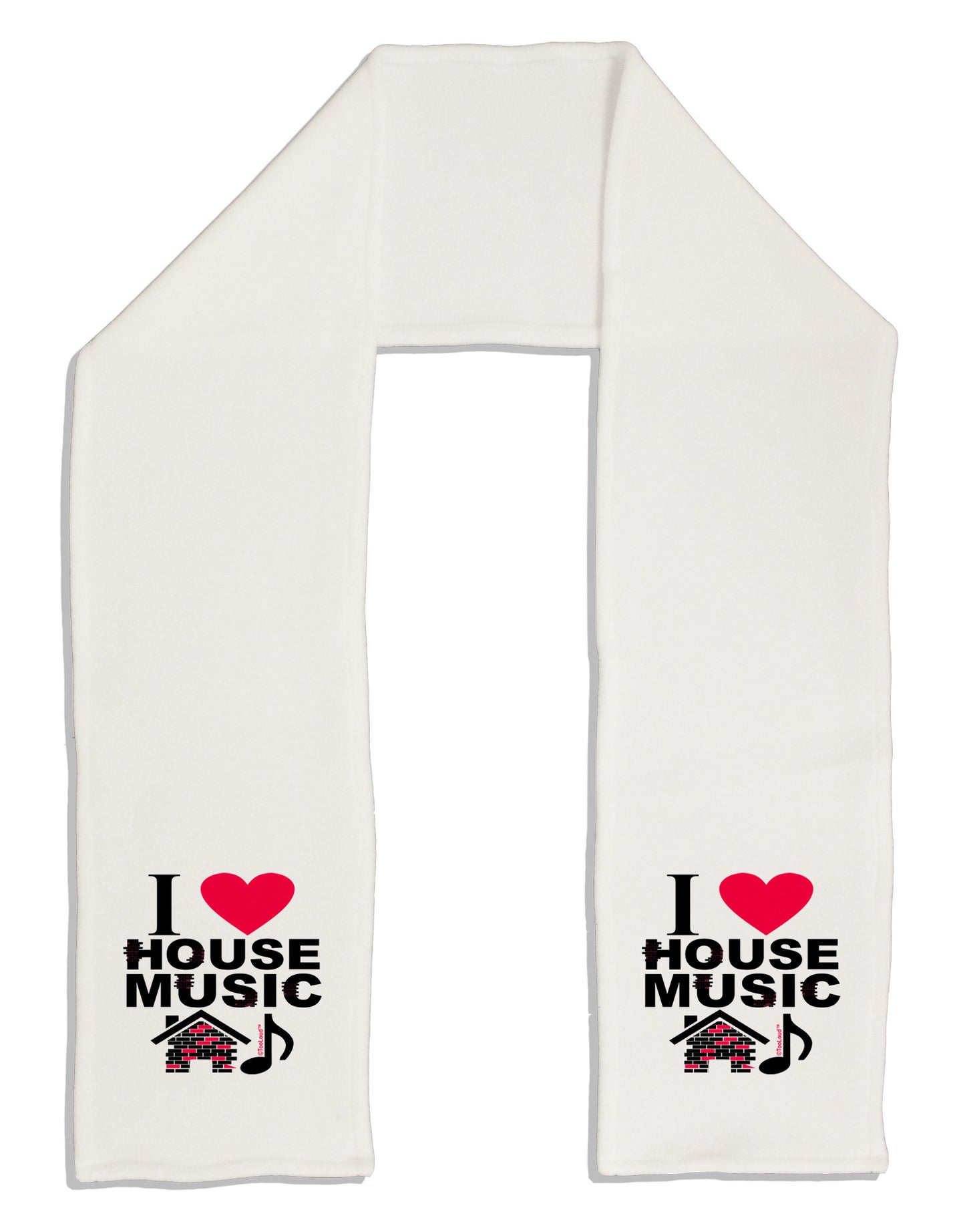 I Love House Pink Adult Fleece 64&#x22; Scarf-TooLoud-White-One-Size-Adult-Davson Sales