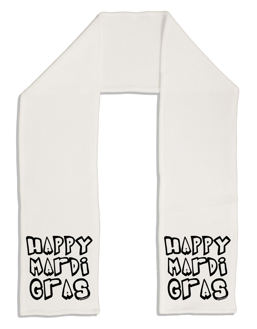 Happy Mardi Gras Text 2 BnW Adult Fleece 64&#x22; Scarf-TooLoud-White-One-Size-Adult-Davson Sales