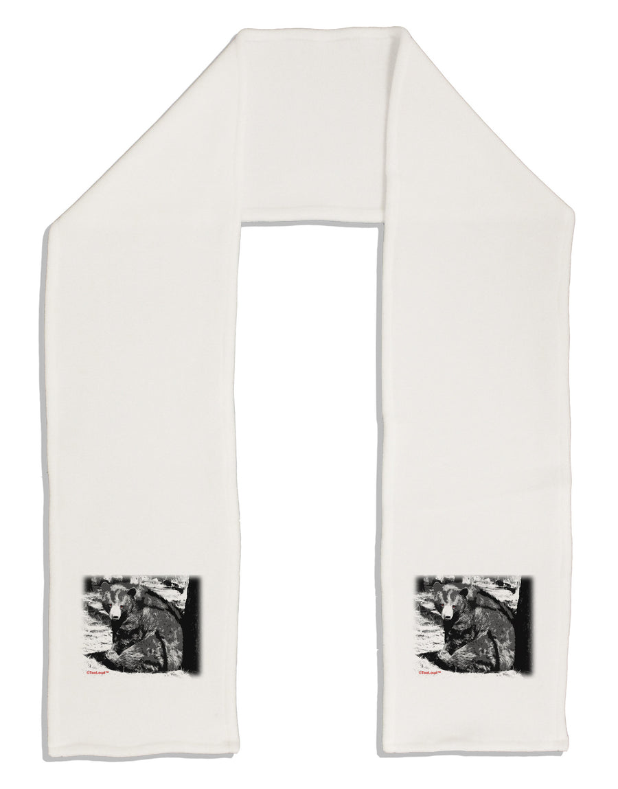 Creepy Black Bear Adult Fleece 64&#x22; Scarf-TooLoud-White-One-Size-Adult-Davson Sales