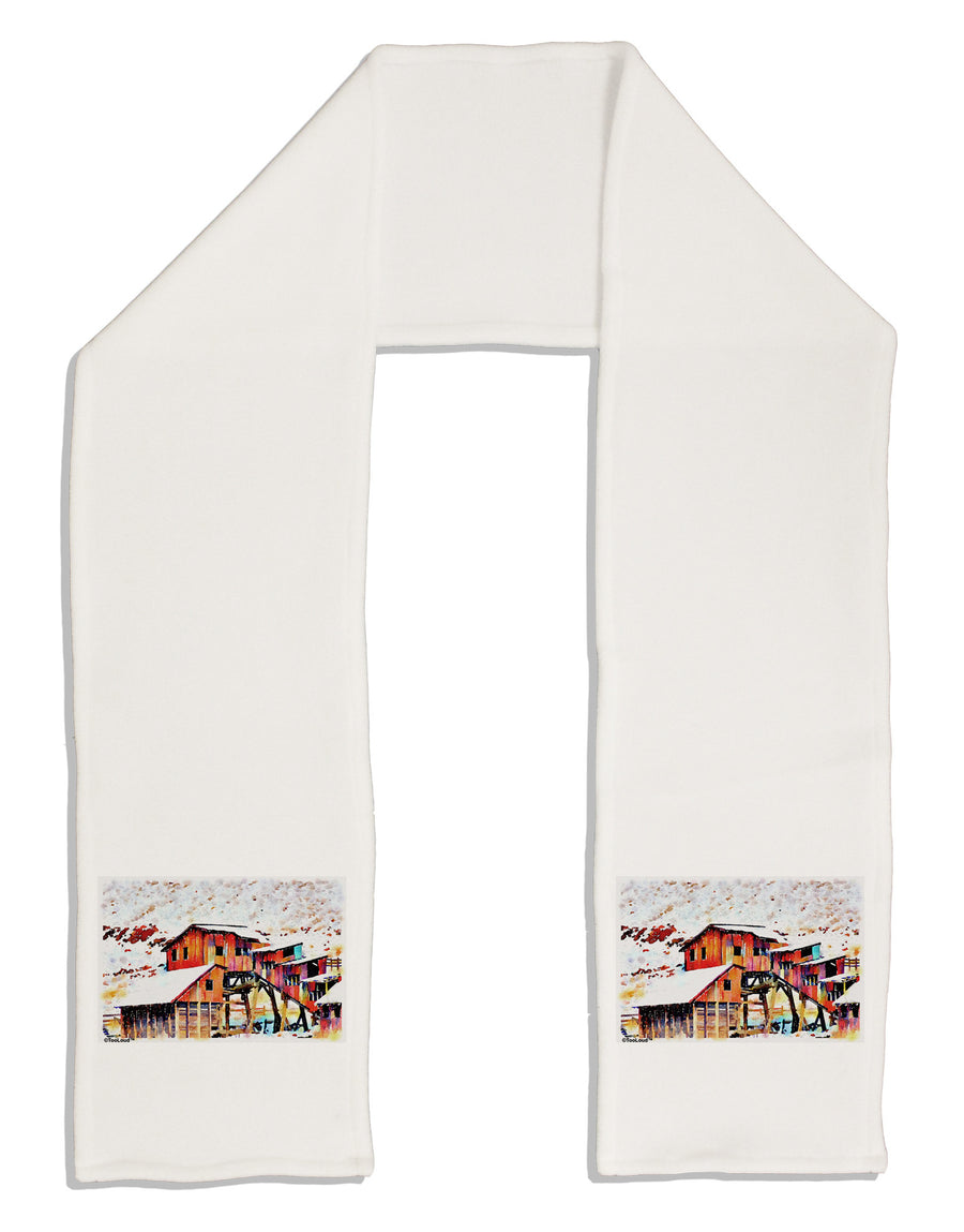 Mine Scene Colorado Watercolor Adult Fleece 64&#x22; Scarf-TooLoud-White-One-Size-Adult-Davson Sales