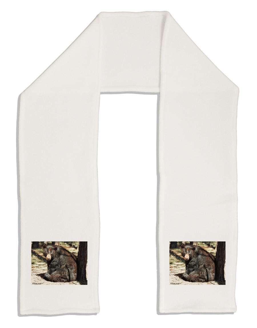 Sad Black Bear Adult Fleece 64&#x22; Scarf-TooLoud-White-One-Size-Adult-Davson Sales