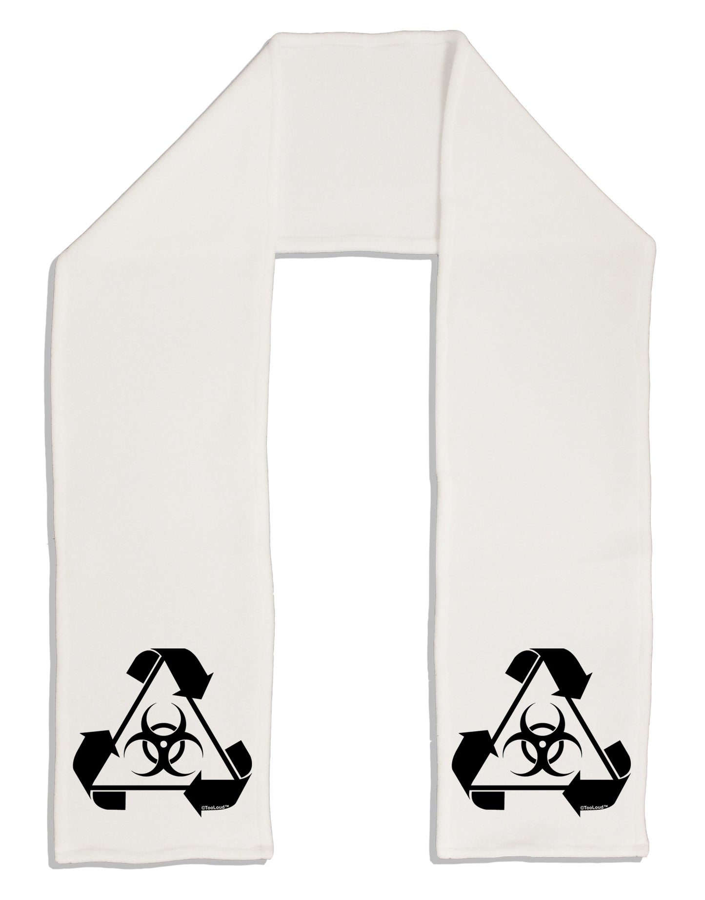 Recycle Biohazard Sign Black and White Adult Fleece 64&#x22; Scarf by TooLoud-TooLoud-White-One-Size-Adult-Davson Sales