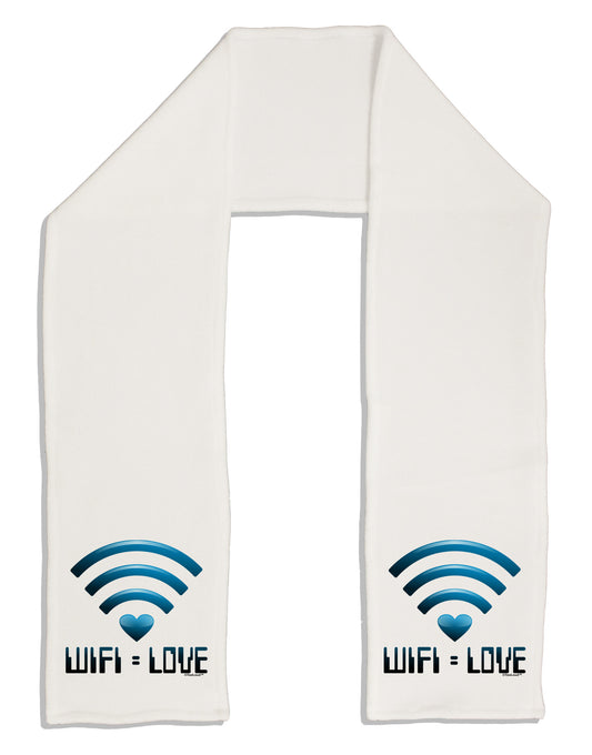 TooLoud Wifi Equals Love Adult Fleece 64&#x22; Scarf-TooLoud-White-One-Size-Adult-Davson Sales