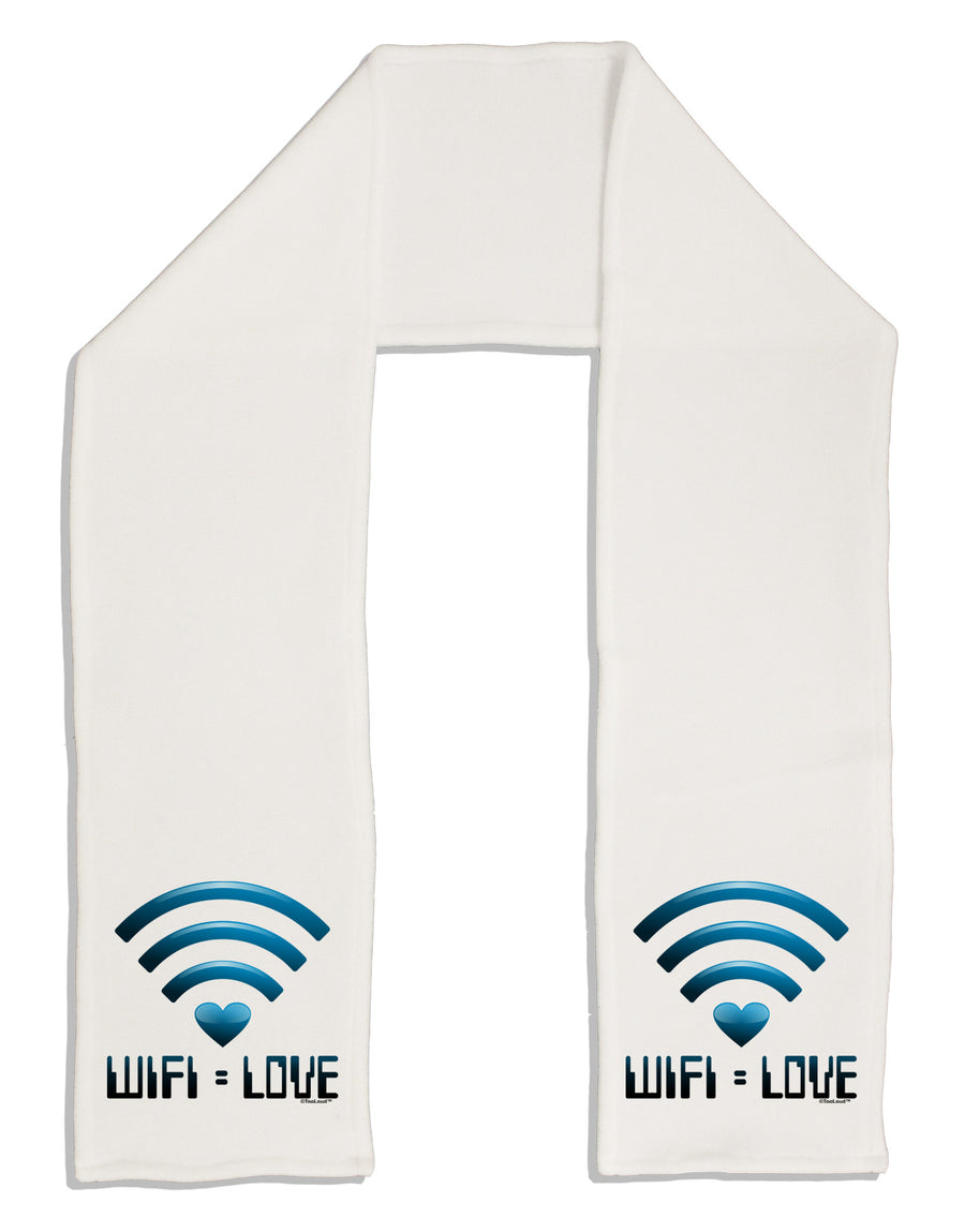 TooLoud Wifi Equals Love Adult Fleece 64&#x22; Scarf-TooLoud-White-One-Size-Adult-Davson Sales