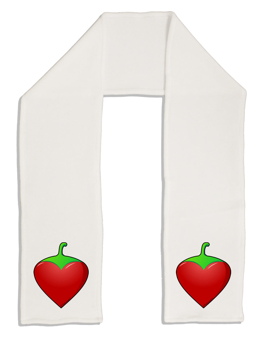 Chili Pepper Heart Adult Fleece 64&#x22; Scarf-TooLoud-White-One-Size-Adult-Davson Sales