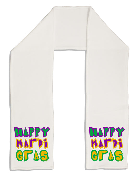 Happy Mardi Gras Text 2 Adult Fleece 64&#x22; Scarf-TooLoud-White-One-Size-Adult-Davson Sales