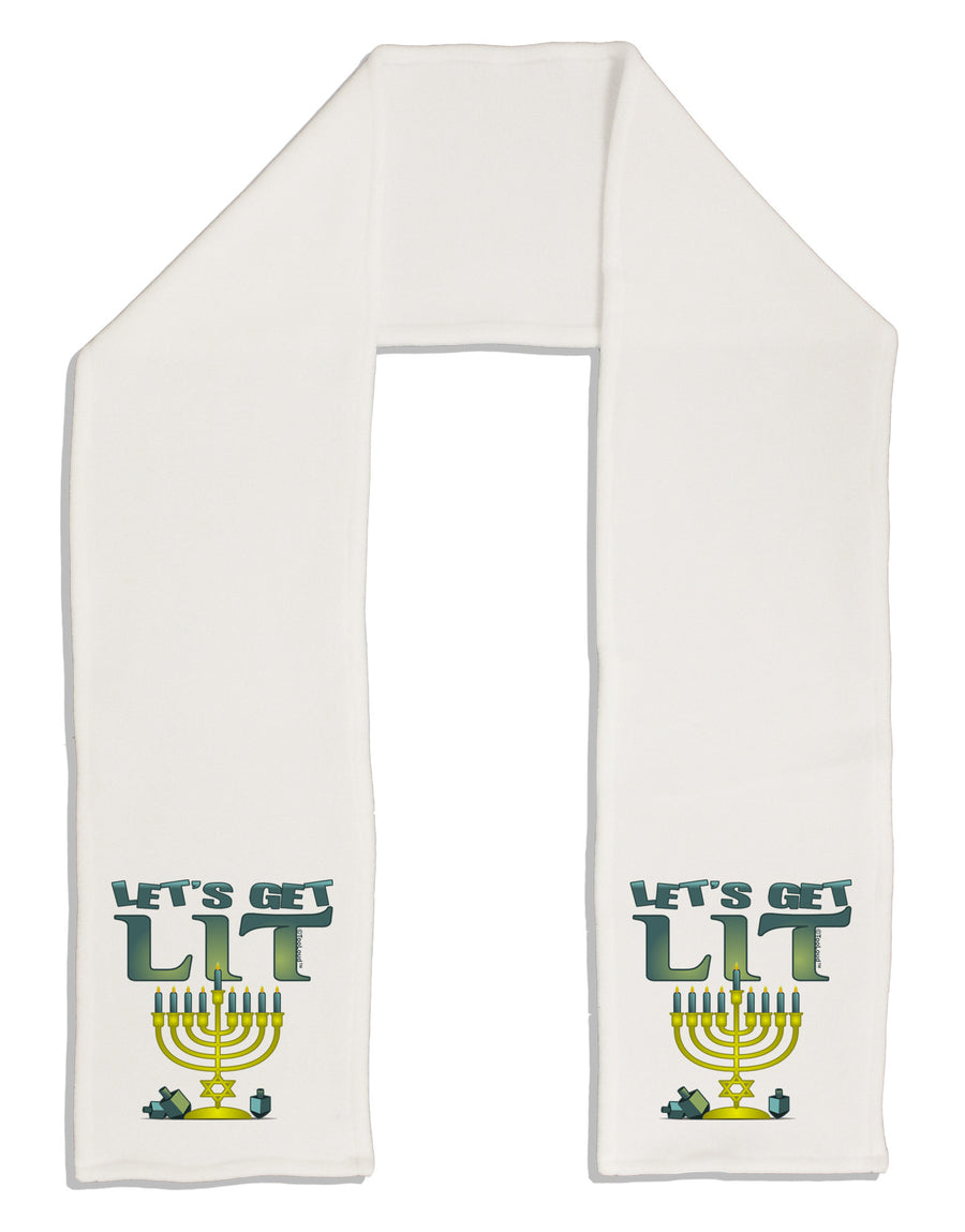 Let's Get Lit Menorah Adult Fleece 64&#x22; Scarf-TooLoud-White-One-Size-Adult-Davson Sales