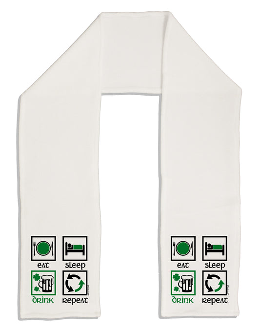 Eat Sleep Drink Green Beer Repeat Adult Fleece 64&#x22; Scarf-TooLoud-White-One-Size-Adult-Davson Sales