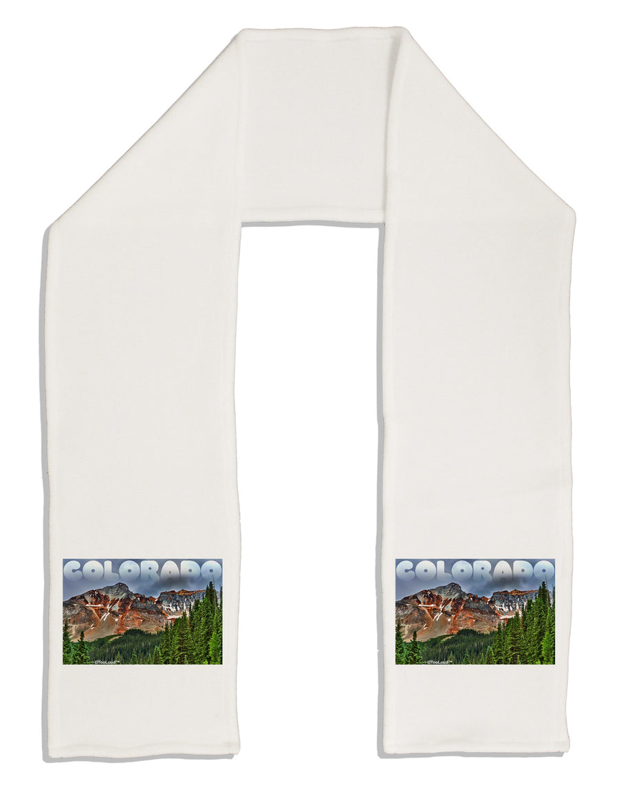 Colorado Mountains Forrest Text Adult Fleece 64&#x22; Scarf-TooLoud-White-One-Size-Adult-Davson Sales