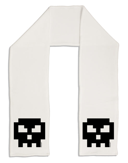 Retro 8-Bit Skull Adult Fleece 64&#x22; Scarf-TooLoud-White-One-Size-Adult-Davson Sales