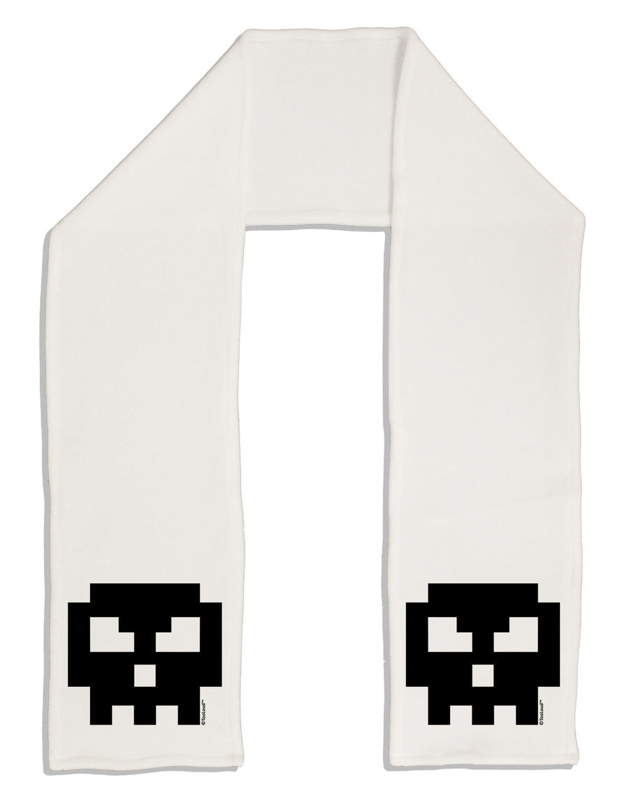 Retro 8-Bit Skull Adult Fleece 64&#x22; Scarf-TooLoud-White-One-Size-Adult-Davson Sales