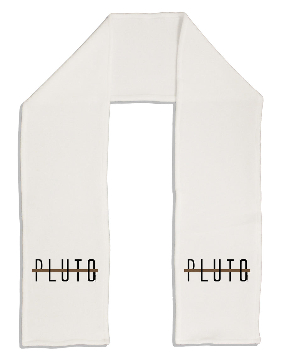 Planet Pluto Text Only Adult Fleece 64&#x22; Scarf-TooLoud-White-One-Size-Adult-Davson Sales