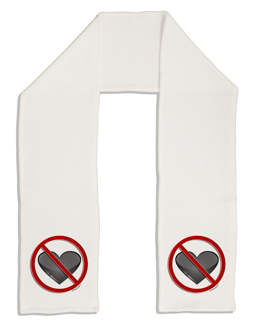 No Love Symbol Adult Fleece 64&#x22; Scarf-TooLoud-White-One-Size-Adult-Davson Sales