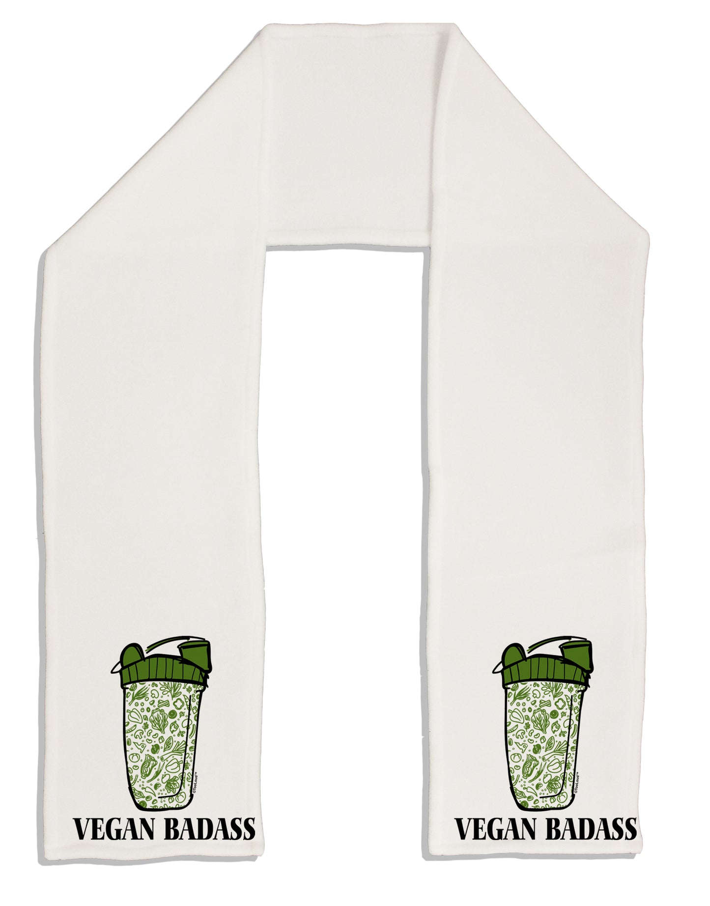 Vegan Badass Blender Bottle Adult Fleece 64 Inch Scarf-Scarves-TooLoud-White-One-Size-Adult-Davson Sales