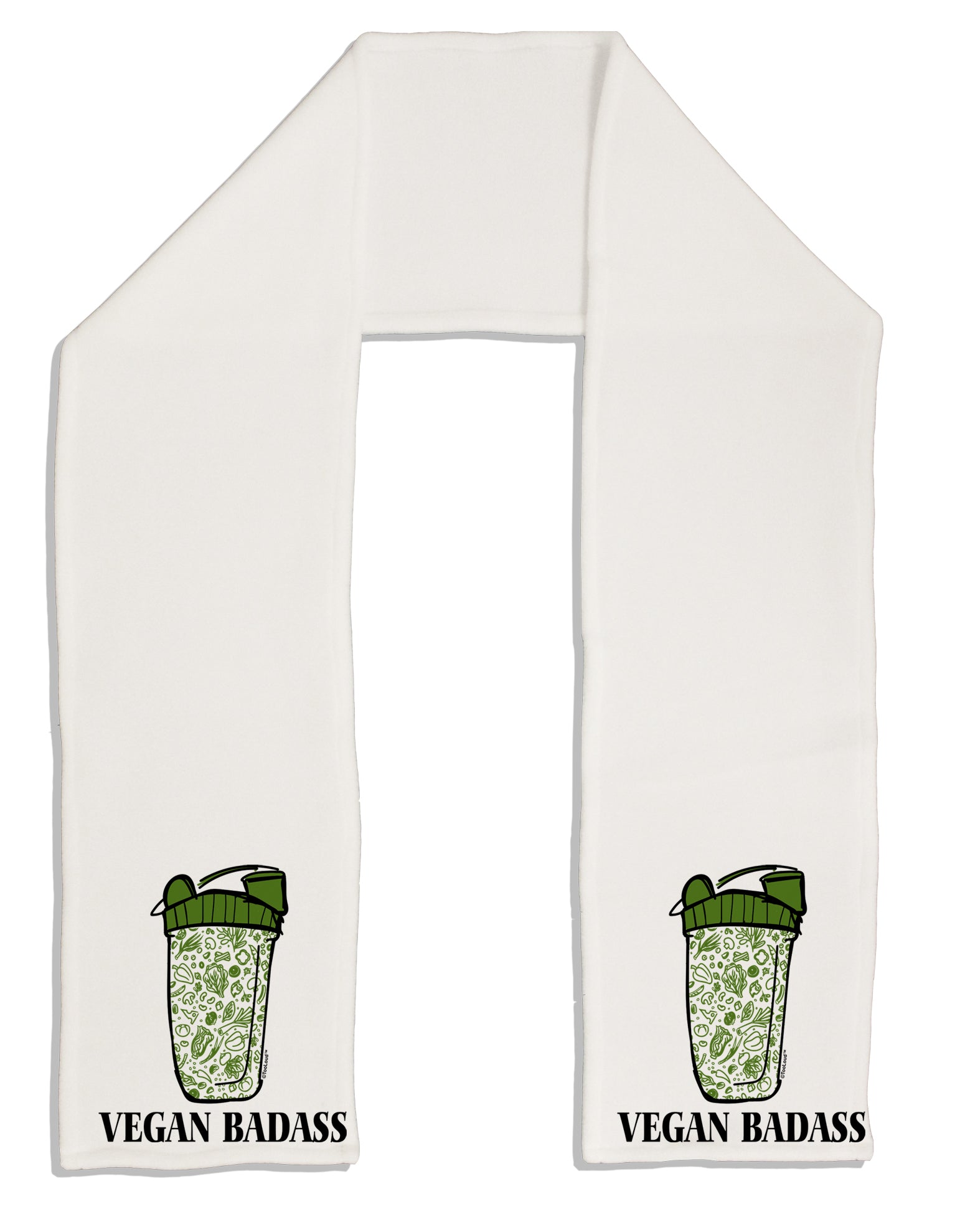 Vegan Badass Blender Bottle Adult Fleece 64 Inch Scarf-Scarves-TooLoud-White-One-Size-Adult-Davson Sales