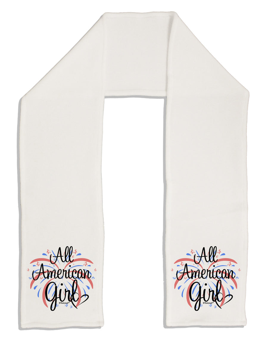 All American Girl - Fireworks and Heart Adult Fleece 64&#x22; Scarf by TooLoud-TooLoud-White-One-Size-Adult-Davson Sales