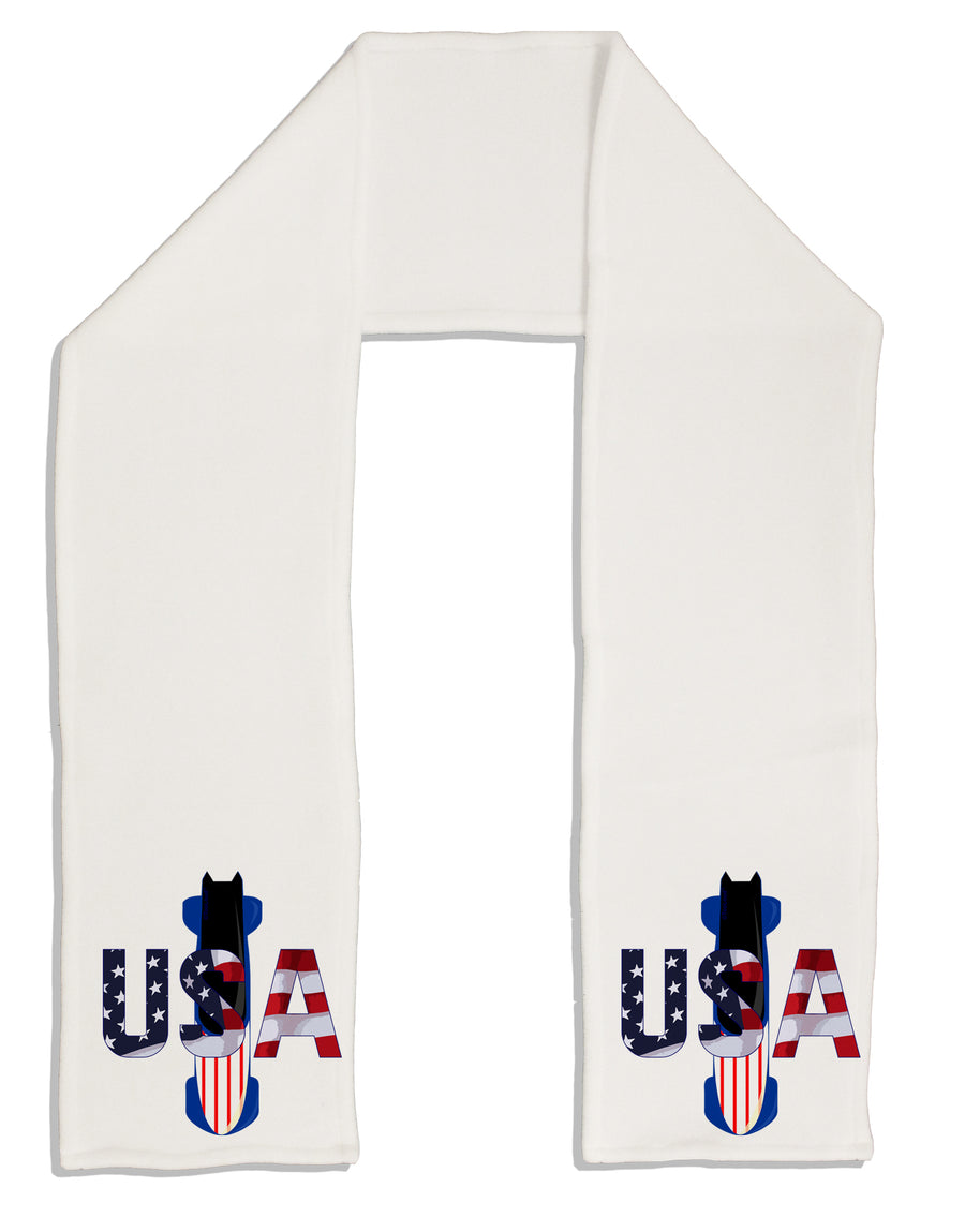 USA Bobsled Adult Fleece 64&#x22; Scarf by TooLoud-TooLoud-White-One-Size-Adult-Davson Sales