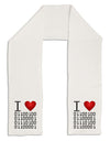 I Heart Binary Data Adult Fleece 64&#x22; Scarf-TooLoud-White-One-Size-Adult-Davson Sales