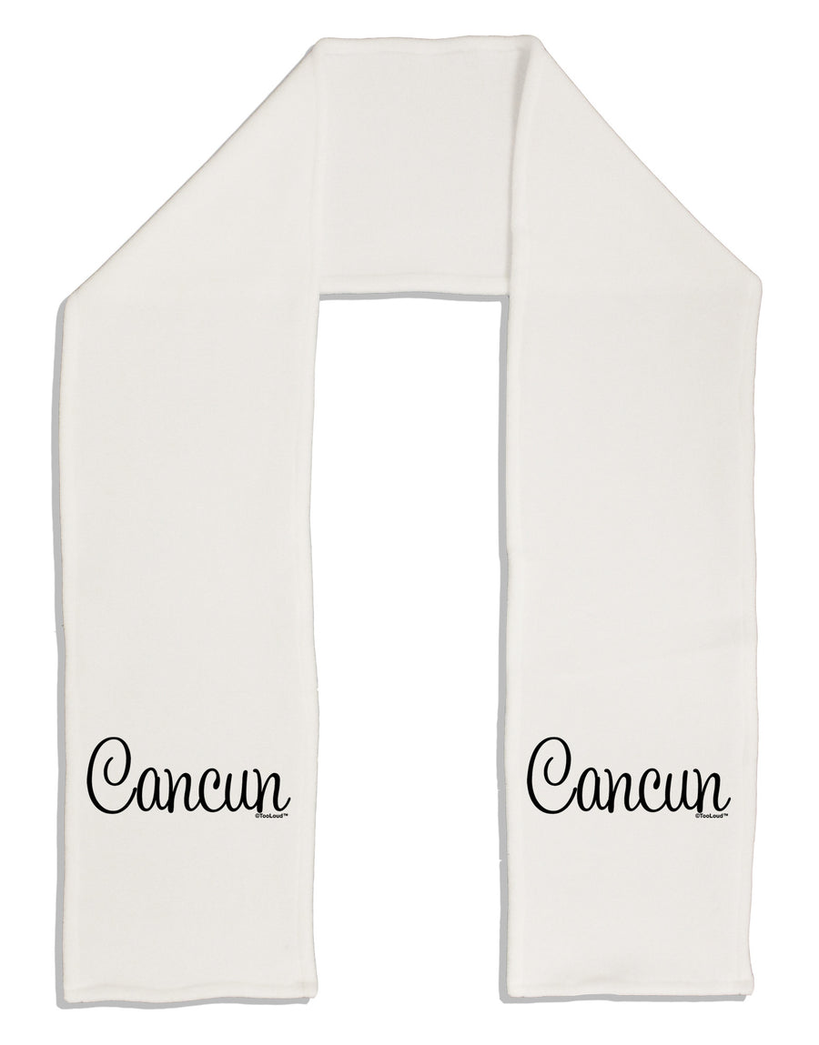 Cancun Mexico - Script Text Adult Fleece 64" Scarf-TooLoud-White-One-Size-Adult-Davson Sales